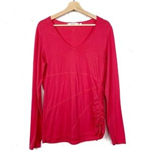 Athleta Raina Long Sleeve Ruched Side V-Neck Top
